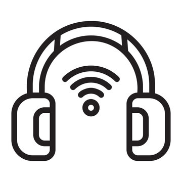 recommend clip art: headphones line icon