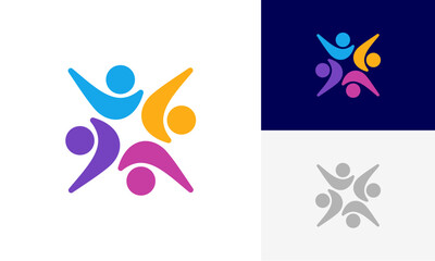 Community people, social community, human family, colorful community logo abstract design vector