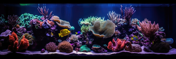 Fototapeta na wymiar a colorful coral reef with many different types of fish and corals on it's surface, generative AI
