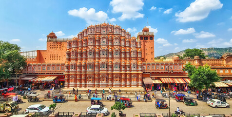 Fototapeta Hawa Mahal Palace or Palace of the Winds in Jaipur, Rajasthan state in India obraz