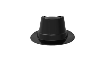 black cap on white background