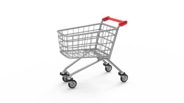 shopping cart isolated on white