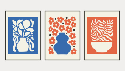 Matisse Abstract Art Set, Aesthetic Modern Art, Boho Decor, Minimalist Art, Illustration, Vector, Poster, Postcard.