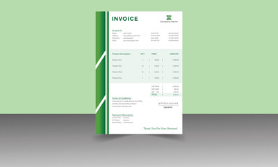 Creative,  Modern, and Minimal Invoice Layout design template.