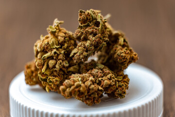 UK Medical cannabis flower close up