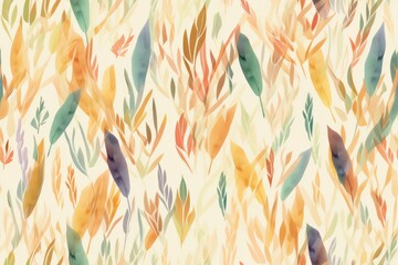 Vibrant Harvest: Organic Watercolor Wheat Field pattern - Colorful Seamless Pattern, Seamless Tile Background, Tiling Landscape, Tileable Image, repeating pattern