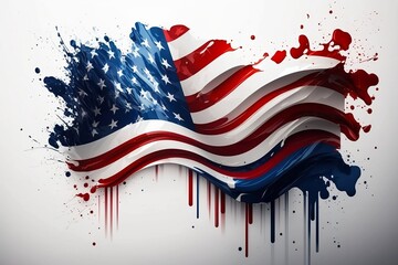 3d american flag striped background