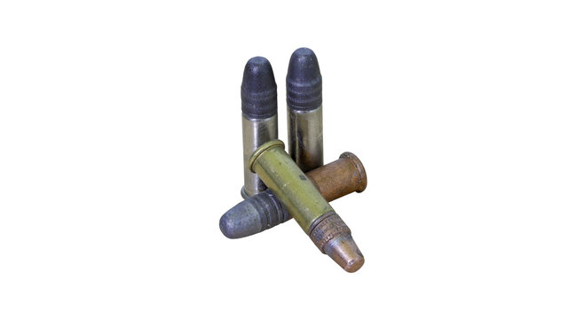 22lr caliber bullets on transparent background