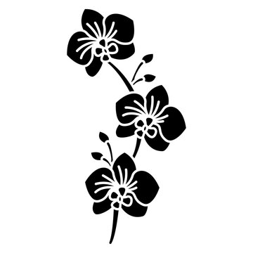 Solid orchid flower icon