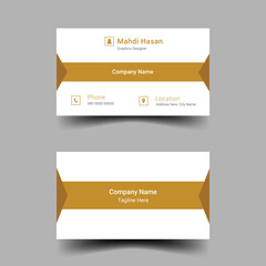 Business card design template, Vector templates. Personal visiting card with company logo. Vector illustration.
