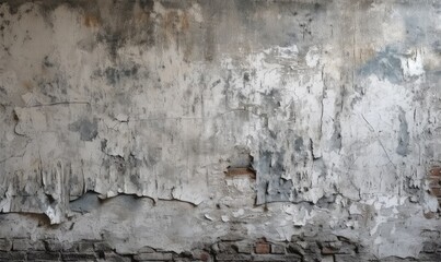 Texture of old white concrete wall for background, generative AI