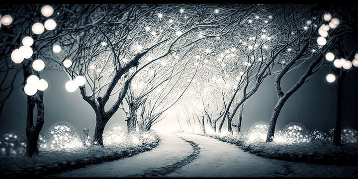 A Sparkling snowflake wallpaper radiates a wintery chill - generative ai.