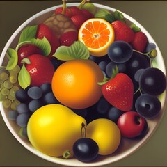 Fruit basket, generative ai