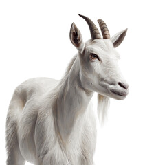 Domestic goat isolated on white background. Generative AI