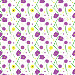 Colorful seamless abstract flower pattern