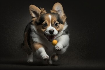 Cute dog playing