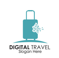 digital travel logo design concept