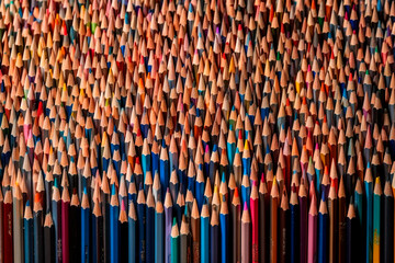 Fototapeta premium Abstract background from multi-colored pencils. Generation AI