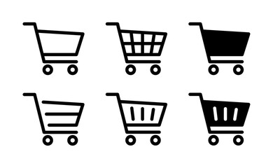 Shopping cart icon set