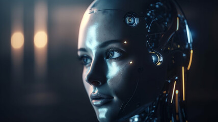 robotic woman - artificial -face -portrait