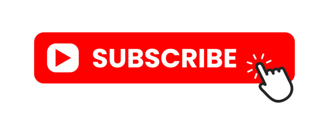 Youtube Subscribe button red color. vector illustration