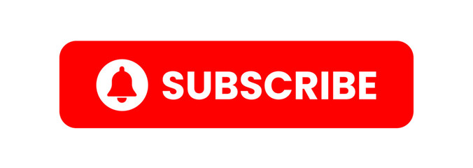 Youtube Subscribe button red color. vector illustration