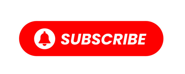 Youtube Subscribe button red color. vector illustration