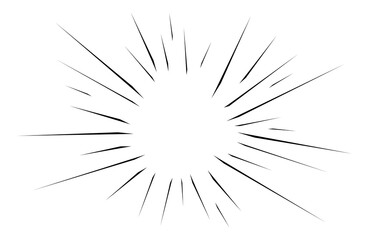 Obraz premium Abstract explosion radial lines isolated on white background. Speed lines frame, comic flash. Vector illustration