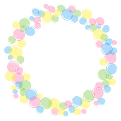 vector illustration round frame wreath of soap bubbles