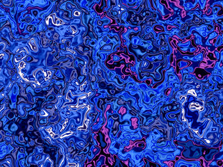 Colorful sky, marble shapes, lights, clouds, abstract background