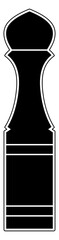Simple peppermill/saltmill illustration. Transparent PNG design element for websites, print and other graphics.