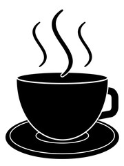 Simple coffee/tea cup illustration. Transparent PNG design element for websites, print and other graphics.
