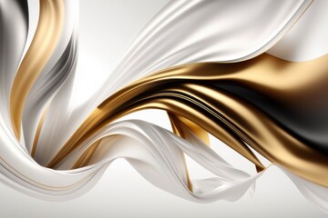 Abstract Silk Background Gold and White