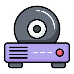 DVD Player Line Color Icon