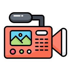 Video Camera Line Color Icon