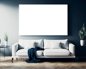 Painting on a white wall. Mockup