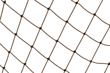Football or tennis net. Rope mesh on a white background close-up
