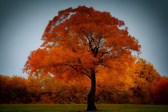 &Aacute;rvone no outono em paisagem