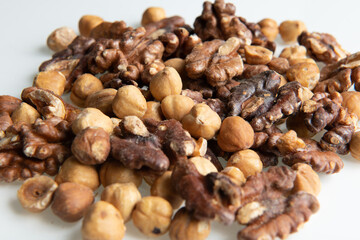 close up of a pile of different nuts