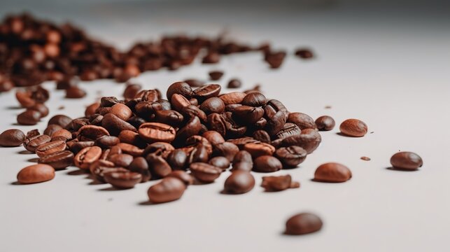 Scattered coffee beans Generative AI