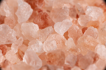 macro view of pink salt