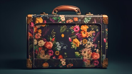 Suitcase painted with colors Generative AI