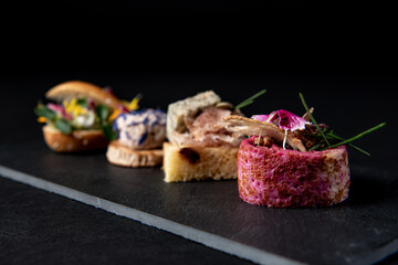 various gastronomic toasts,culinary arts