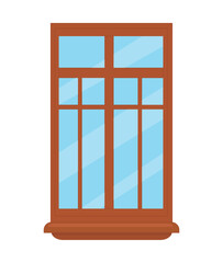 Vector of colorful window in flat style. Object for creating an interior.