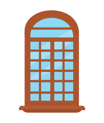 Vector of colorful window in flat style. Object for creating an interior.