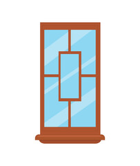 Vector of colorful window in flat style. Object for creating an interior.
