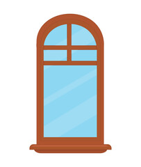 Vector of colorful window in flat style. Object for creating an interior.