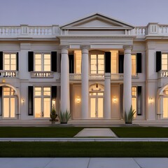 Fototapeta premium beautiful Neoclassical house392, Generative AI