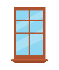 Vector of colorful window in flat style. Object for creating an interior.