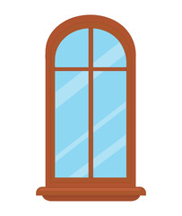 Vector of colorful window in flat style. Object for creating an interior.